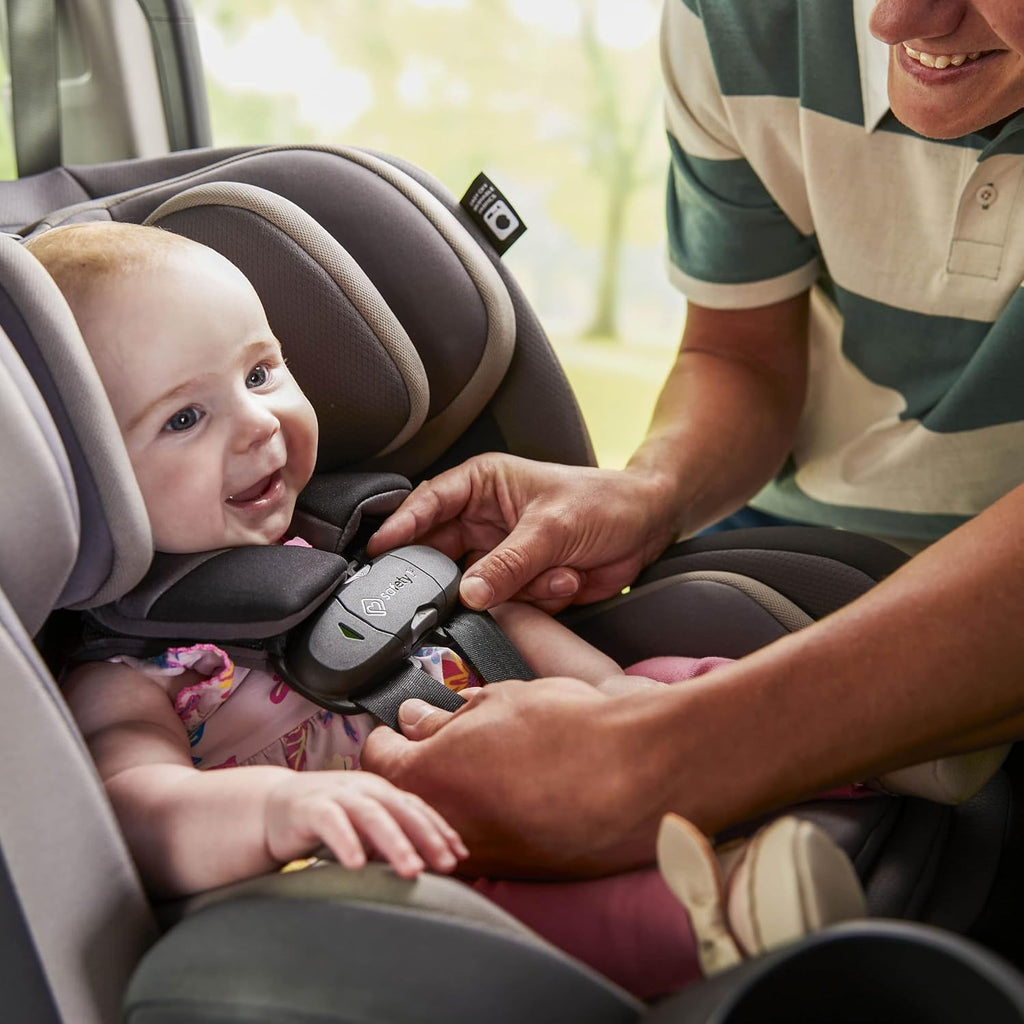 Safety 1st EverSlim 4-in-1 Convertible Car Seat, SecureTech Chest Clip, Ultra-Slim, 4-Mode Infant to Booster, Baby Car Seat, Fits 5-100 lbs, Memory Foam, Fiddlehead