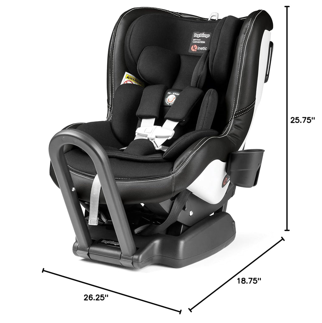Peg Perego Primo Viaggio Convertible Kinetic - Reversible Car Seat - Rear Facing for Children 5 to 45 lbs and Forward Facing for Children 26.5 to 65 lbs - Made in Italy - Licorice (Black)