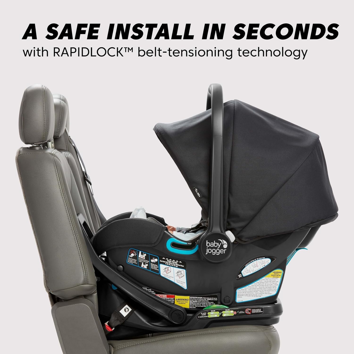 Baby Jogger® City GO 2 Infant Car Seat, Lunar Black – Lightweight Rear-Facing Infant Car Seat, Travel System Compatible, Taxi-Safe