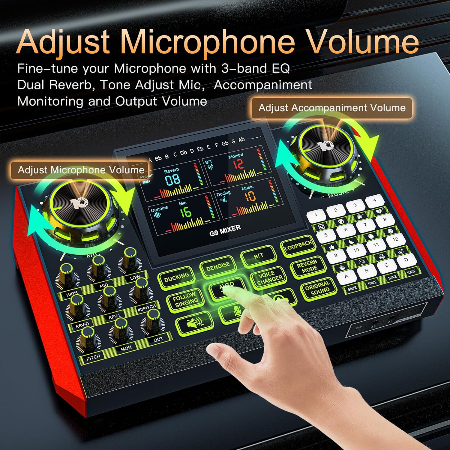 podcast equipment bundle, Live Sound Card with Audio Interface, All-in-One Audio Mixer with Voice Changer, Condenser Microphone for Live Streaming, Singing, Gaming, and Content Creation.