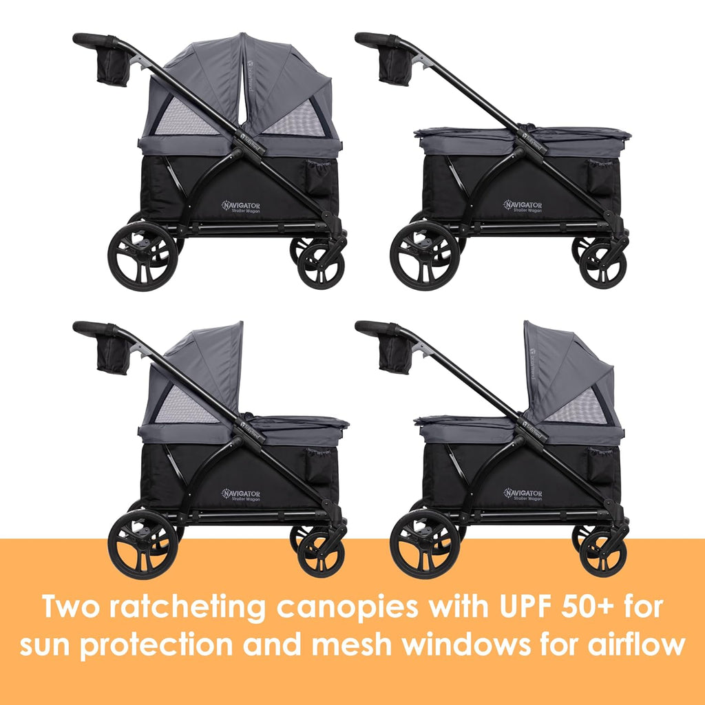 Baby Trend Navigator 2-in-1 Stroller Wagon, Dash Black