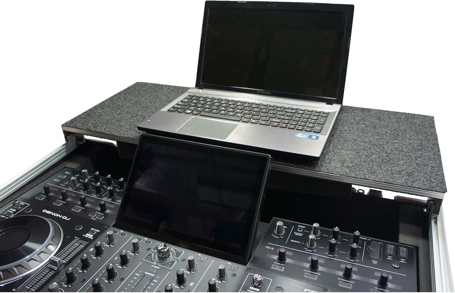 Harmony Audio HCMCX9000LT Flight Glide Laptop Stand DJ Custom Case Compatible with Denon Prime 4