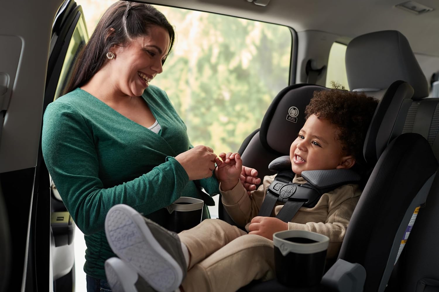 Safety 1st Turn and Go 360 ST Rotating All-in-One Convertible Car Seat, SafetySwivel Technology, SecureTech Installation, 3-in-1 Rear-Facing, Forward-Facing, Booster, 5-100 lbs, Seafoam Mist