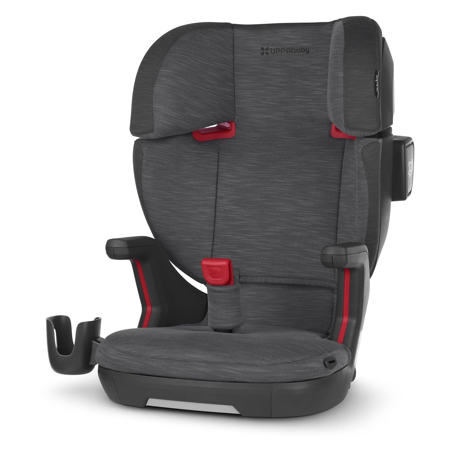 UPPAbaby Alta V2 High Back Booster Seat/Seven-Position, Active Support Headrest for Growing Children/SecureFit Integrated Belt Guide + Positioner/Cup Holder Included/Greyson (Grey Mélange)