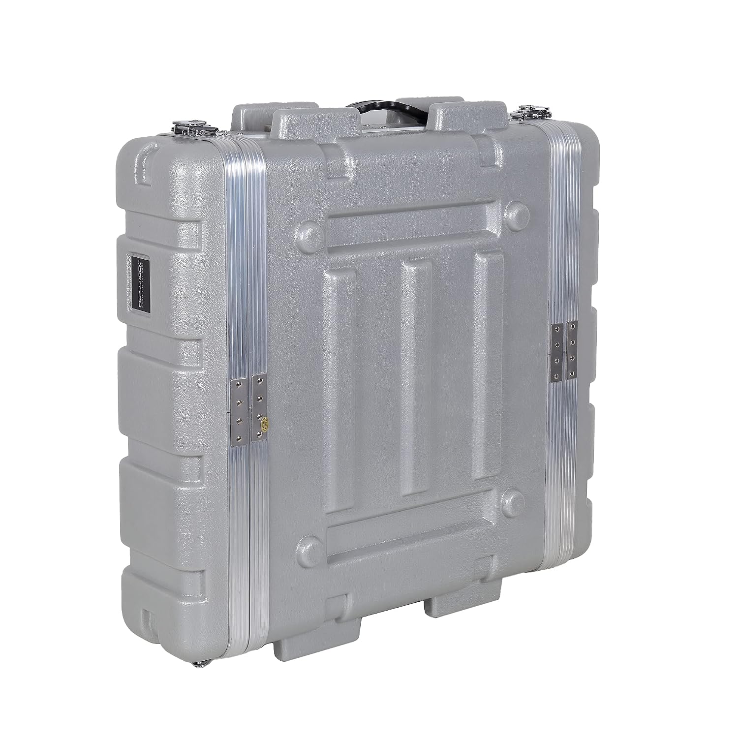 Crossrock Stackable 2U Rack Case, Strong Molded with Heavy Duty Hardware, Standard 19.25' Depth-Silver(CRA8602USL)