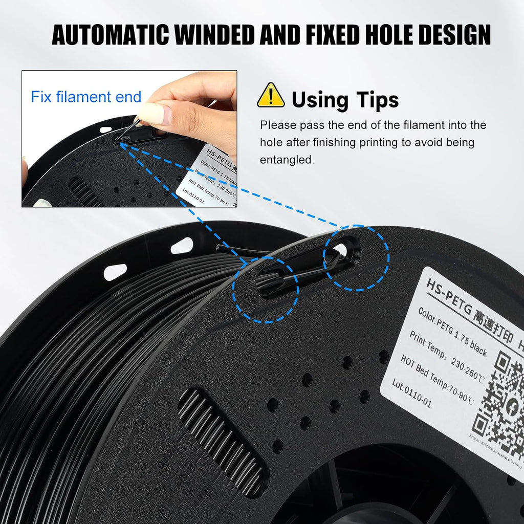 Kingroon High Speed PETG Bundle 3D Printer Filament 1.75mm, 3D Printer Rapid Filament for 30-600mm/s Hyper Printing Filament, Dimensional Accuracy +/- 0.03 mm, 10 kg Plastic Spool (22lbs（Black）
