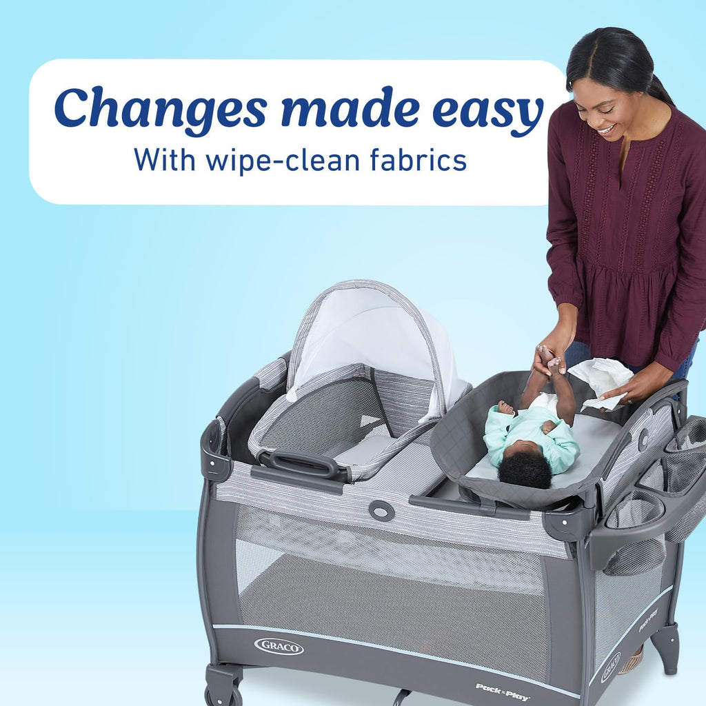 Graco Pack 'n Play Close2Baby Bassinet Playard Features Portable Bassinet Diaper Changer and More, Derby