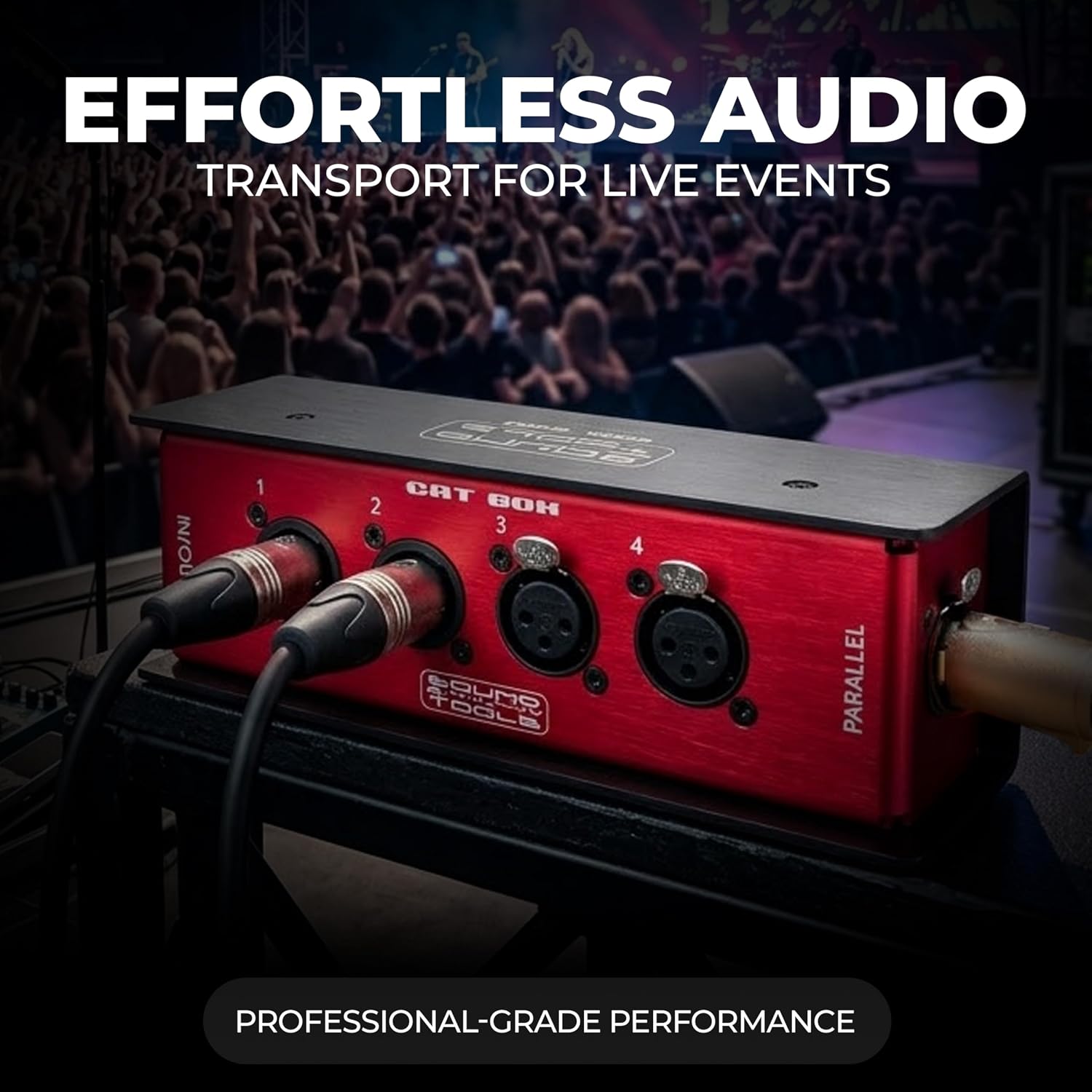 Sound Tools CAT Box MFX – 2 Male & 2 Female with Passive Analog Audio for etherCON Daisy Chain – 4 Channel XLR Over CAT5e Stage Box – DMX, COM, AES & 3-pin XLR Compatible – Rugged Aluminum Housing