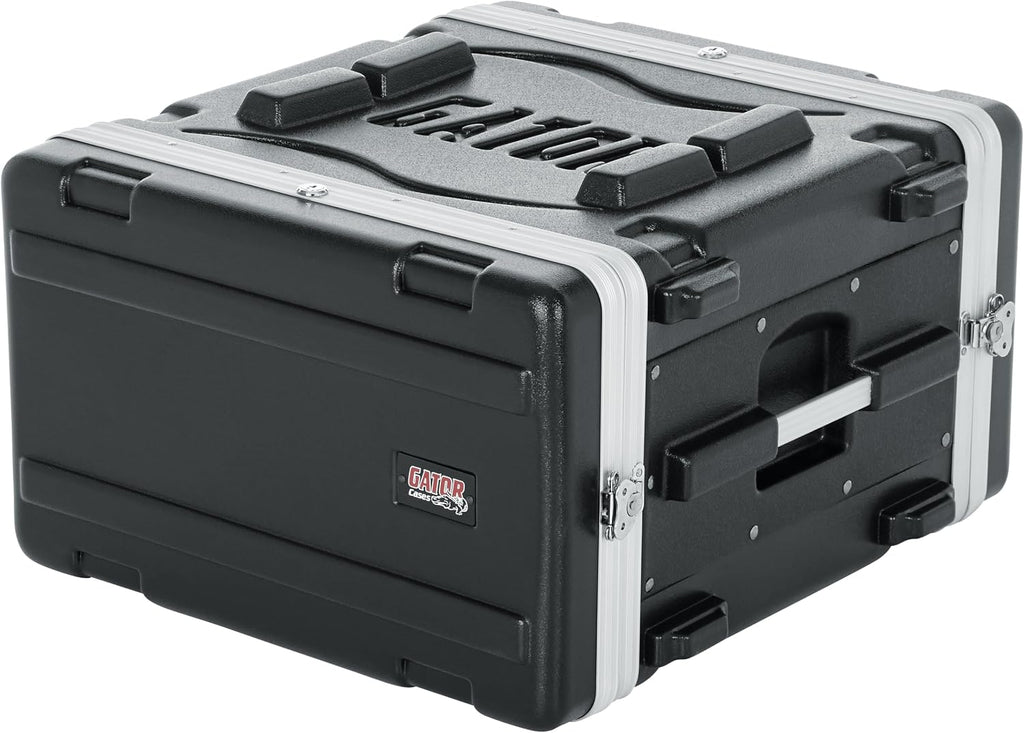 Gator Cases Lightweight Molded 6U Rack Case with Heavy Duty Latches, Standard 19.25' Depth (GR-6L)