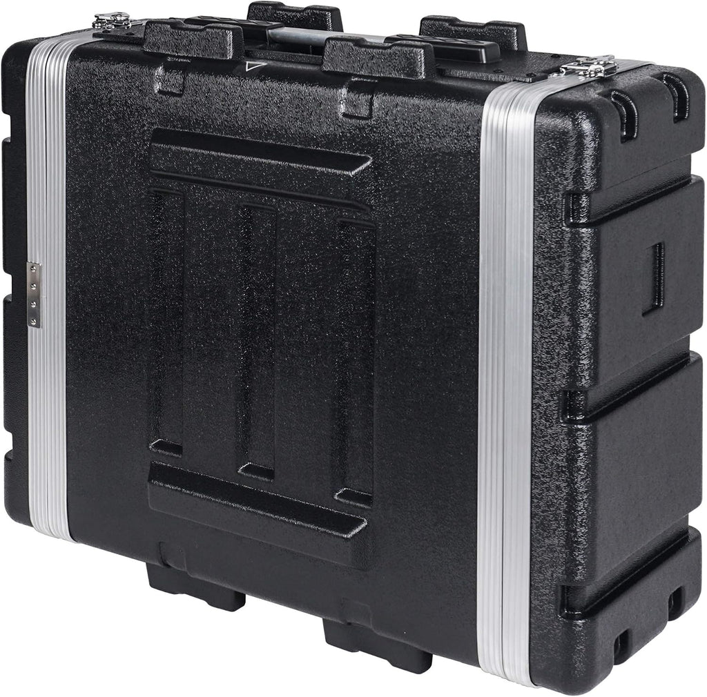 Sound Town Lightweight 4U PA DJ Rack/Road Case with ABS Construction, 19' Depth and Heavy-Duty Latches (STRC-A4U)
