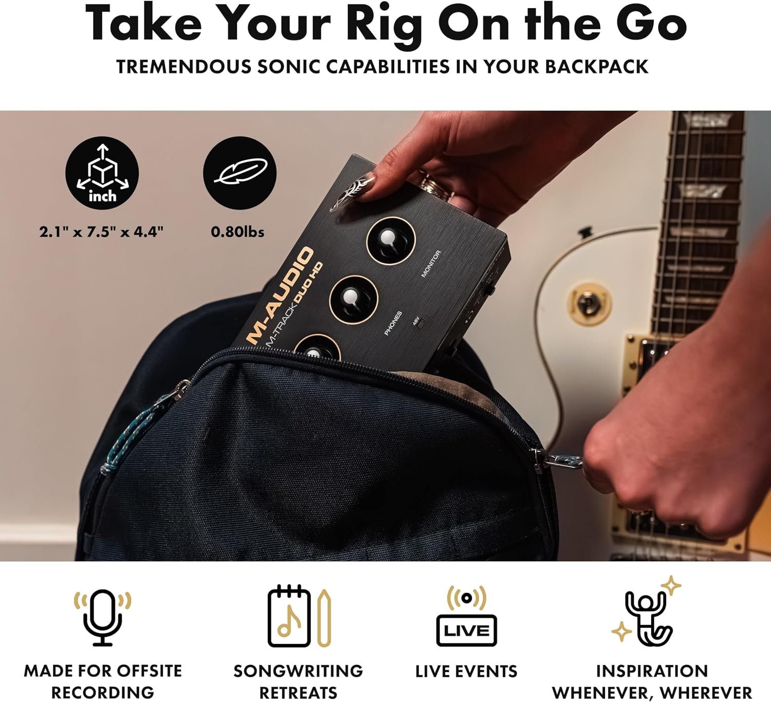 M-AUDIO M-Track Duo HD Audio Interface, M100 Condenser Microphone and HDH41 Studio Monitoring Headphones for Recording, Producers, Content Creators and Podcasters