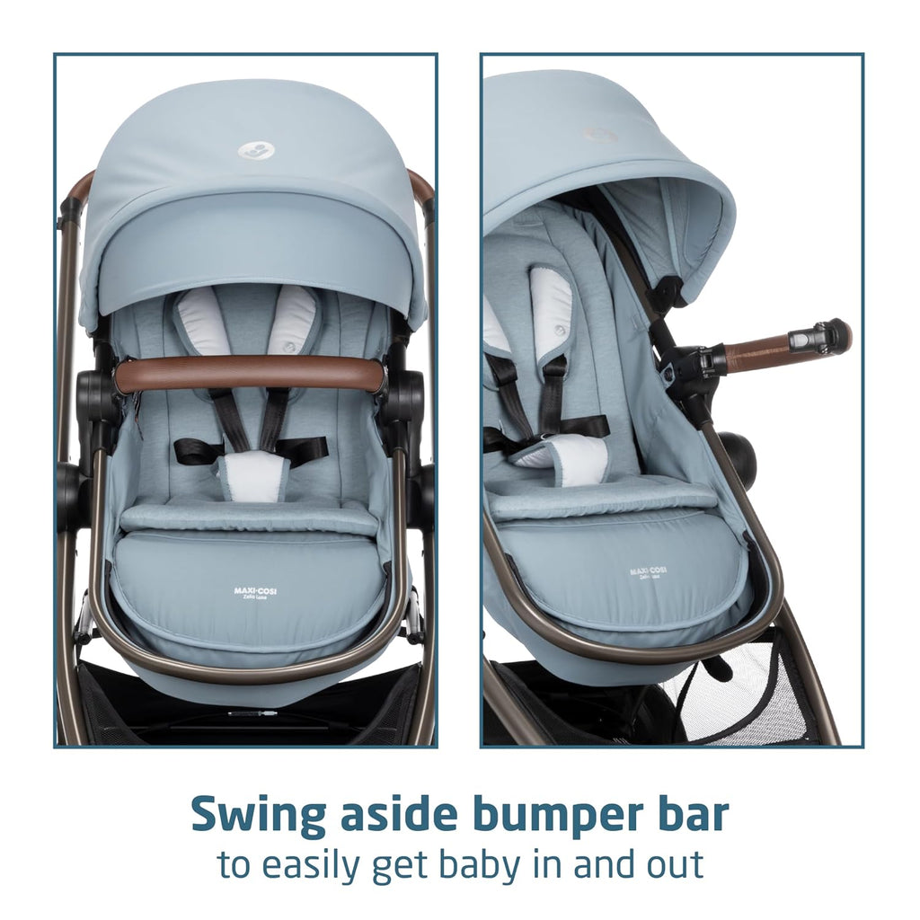 Maxi-Cosi Zelia™ Luxe 5-in-1 Modular - Baby Travel System Car Seat and Stroller, Infant Car Seat and Stroller Combo, Baby Car Seat and Stroller Combo in New Hope Grey
