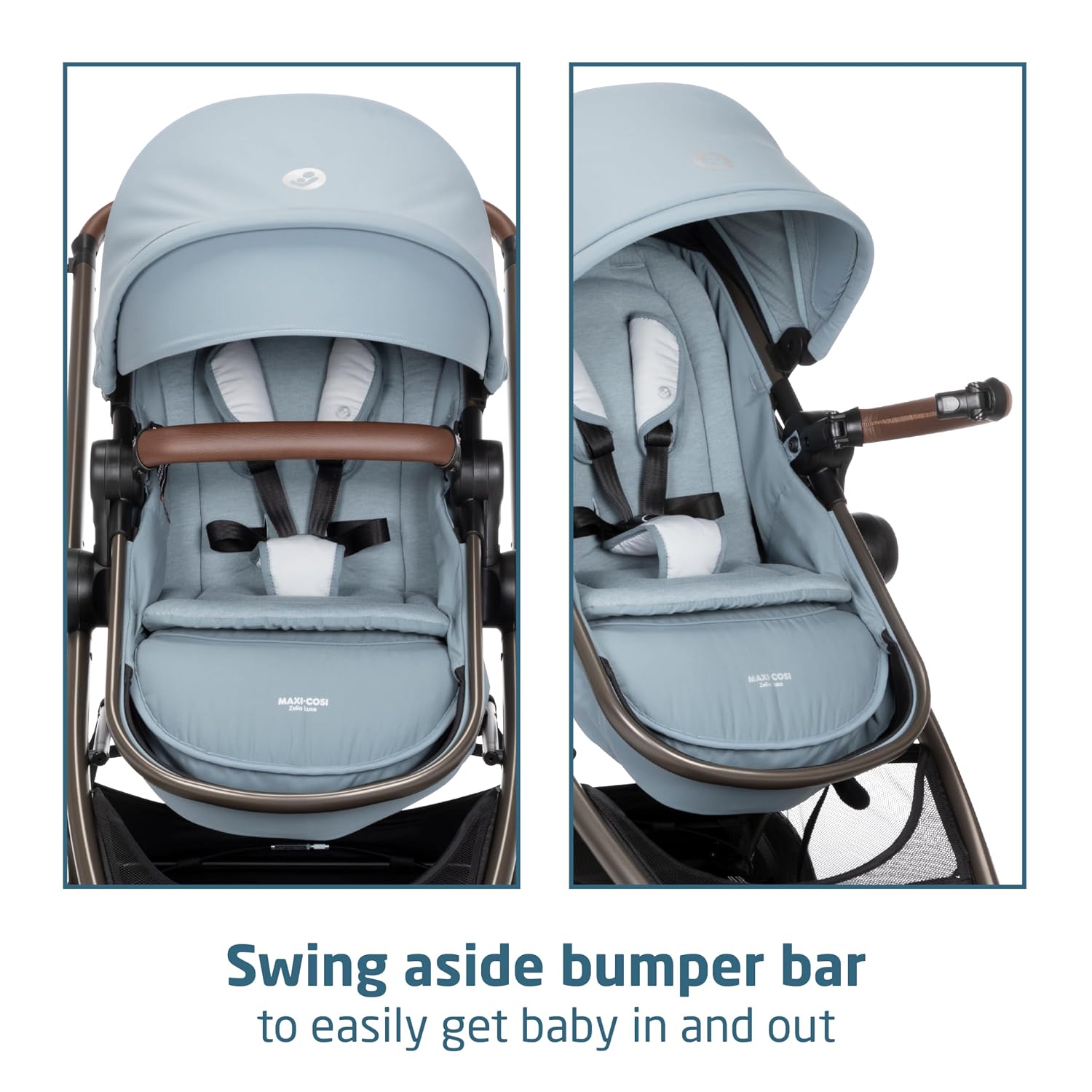 Maxi-Cosi Zelia™ Luxe 5-in-1 Modular - Baby Travel System Car Seat and Stroller, Infant Car Seat and Stroller Combo, Baby Car Seat and Stroller Combo in New Hope Grey