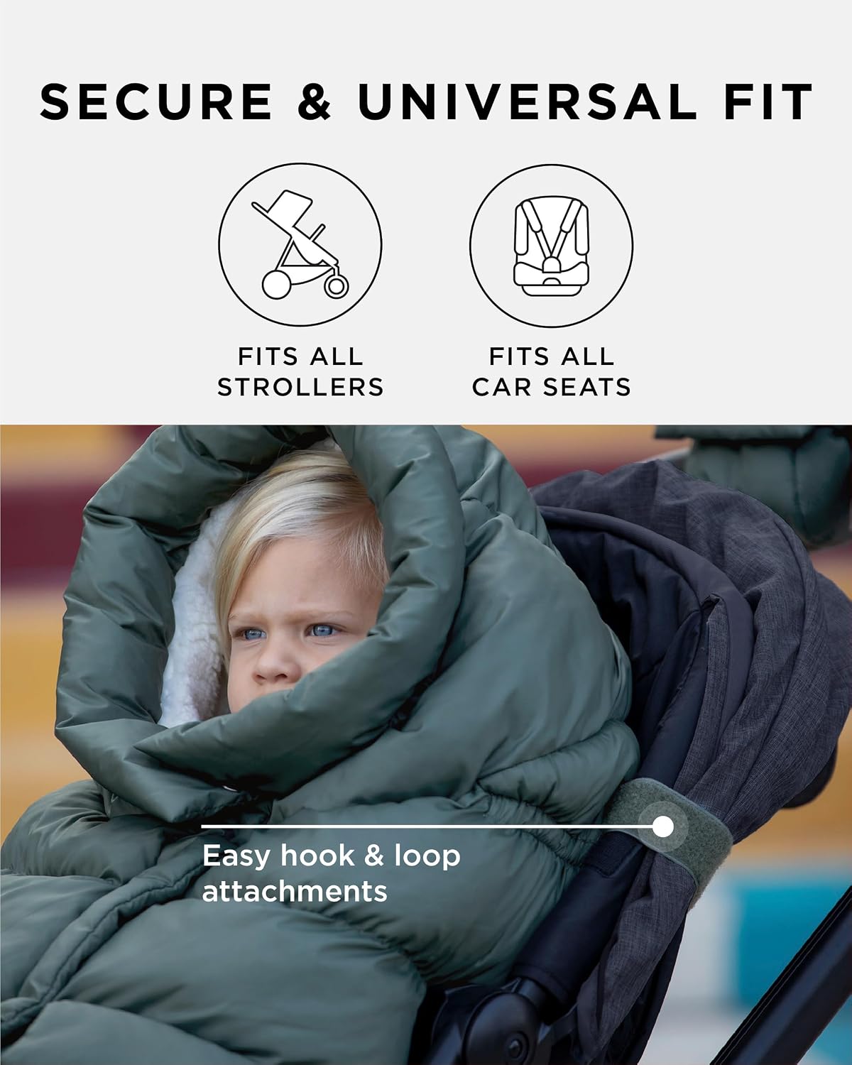 7AM Enfant Stroller Blanket 212 - Adjustable Baby Car Seat Zipped Blanket for Babies Winter, Unisex Multi Purpose Fleece Lined Warm Hooded Toddler Footmuff Water Repellent | (6M - 4T)