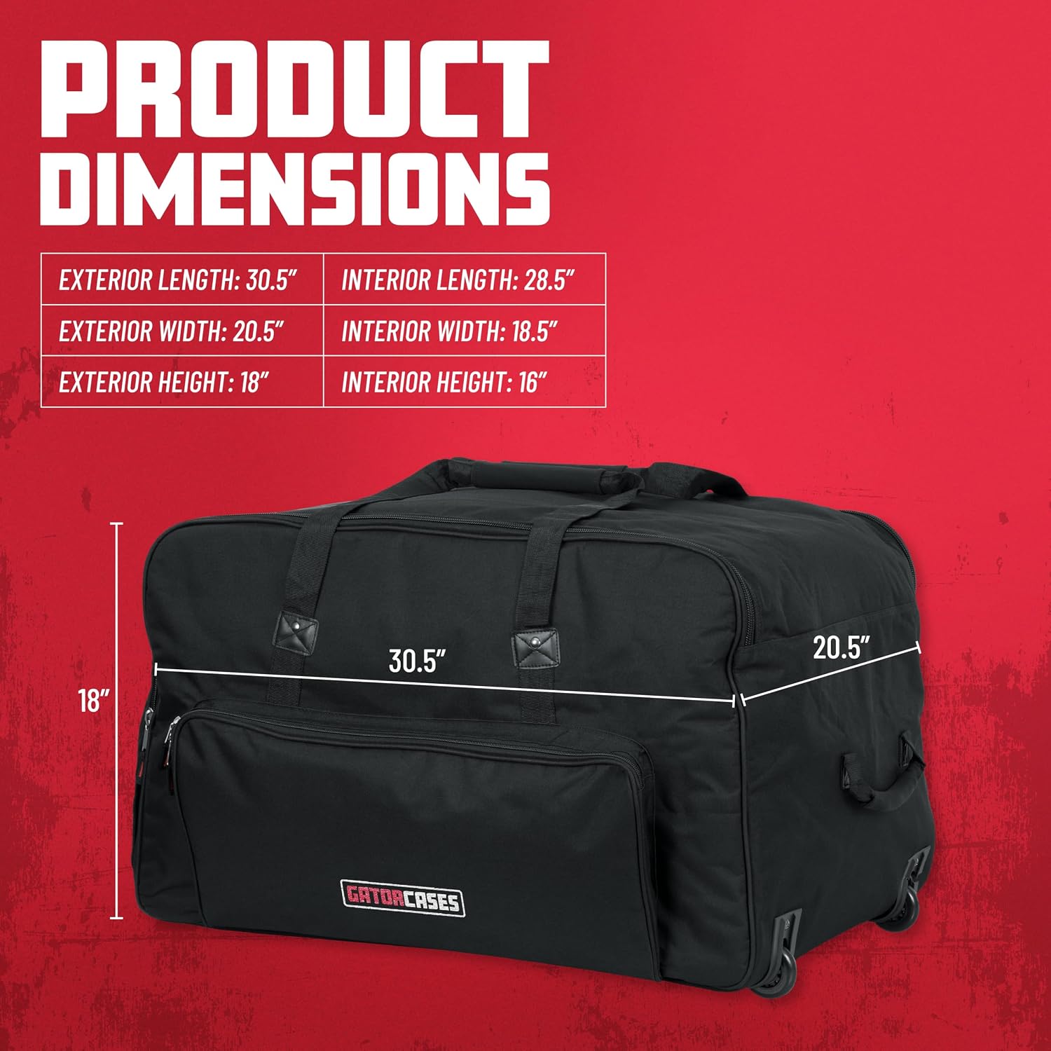 Gator Cases Rolling Speaker Bag for Standard Format 15' Loudspeakers with Retractable Pull Handle (GPA-715)