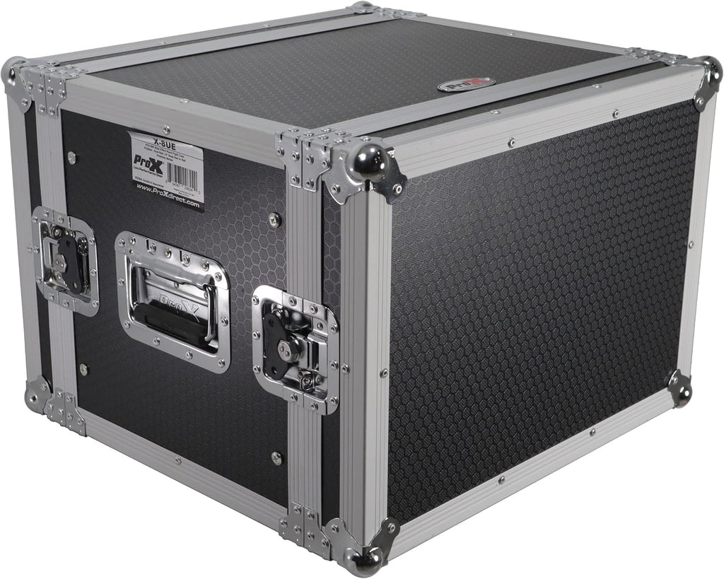 ProX X-8UE 8U Deluxe Effects Rack Case 14 In Deep Rail to Rail