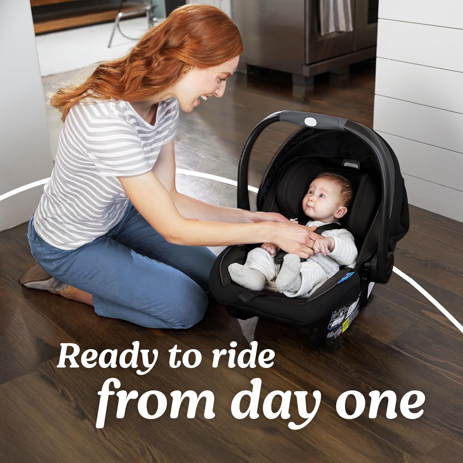 Graco SnugRide SnugFit DLX Infant Car Seat, Baby Car Seat Rear Facing with Anti Rebound Bar, Carseat with Adjustable Base and 5 Recline Positions, Spencer