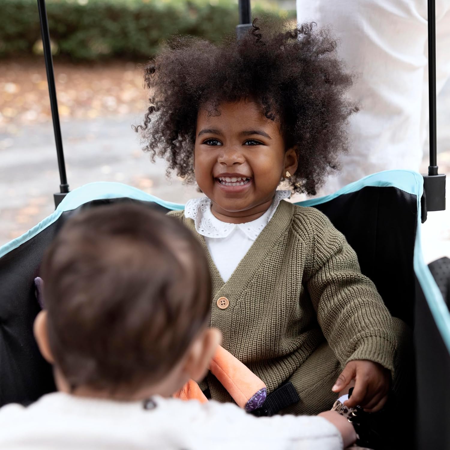 Ingenuity Ingenuity Pop 'N Ride Lightweight Stroller Wagon - Face-to-Face Seats for 2 with 3-Point Harnesses & Sun Canopy
