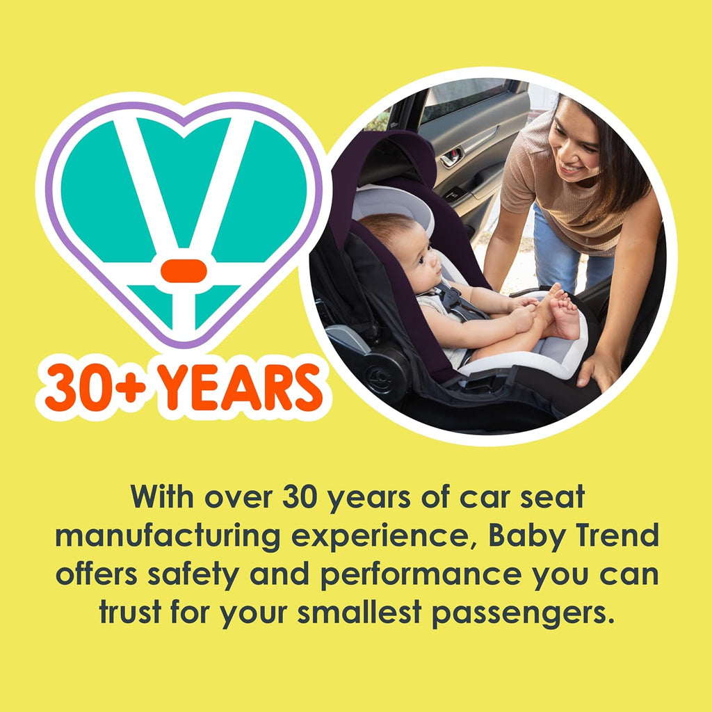 Baby Trend Secure-Lift Infant Car Seat, Dash Plum – Compact Lightweight Carrier, Infant Comfort Cushioning, Adjustable Harness Fit