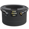 XLR Cables 250ft 1 Pack, Professional Gold-Plated Rean Connectors from Neutrik, Kevlar-Reinforced Nylon Braided Microphone Cable, Mic Cable, Durable Shielded and Balanced XLR Male to Female Cord