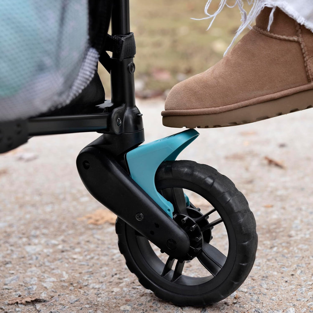 Ingenuity Ingenuity Pop 'N Ride Lightweight Stroller Wagon - Face-to-Face Seats for 2 with 3-Point Harnesses & Sun Canopy