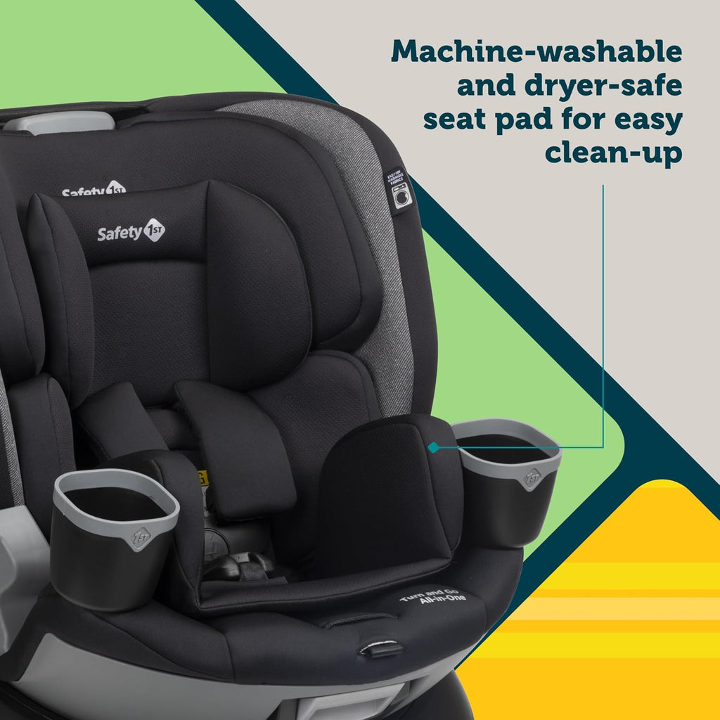 Safety 1st Turn and Go 360 ST Rotating All-in-One Convertible Car Seat, SafetySwivel Technology, SecureTech Installation, 3-in-1 Rear-Facing, Forward-Facing, Booster, 5-100 lbs, Skyline