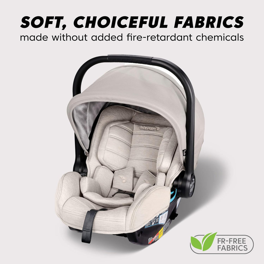 Baby Jogger® City Go 2 Infant Car Seat, Baby Travel Car Seat, Included RapidLock Carseat Base, Pike Exclusive Includes Leatherette Handlebar and Premium Fabrics, Frosted Ivory