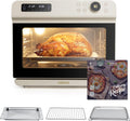 CIARRA 12-in-1 Countertop Steam Oven with Air Fryer, 25.4QT Steam Air Fryer Combo Nosh Oven Pro - Convection Toaster, Bake, Self-Clean, Dehydrate, Ferment, White