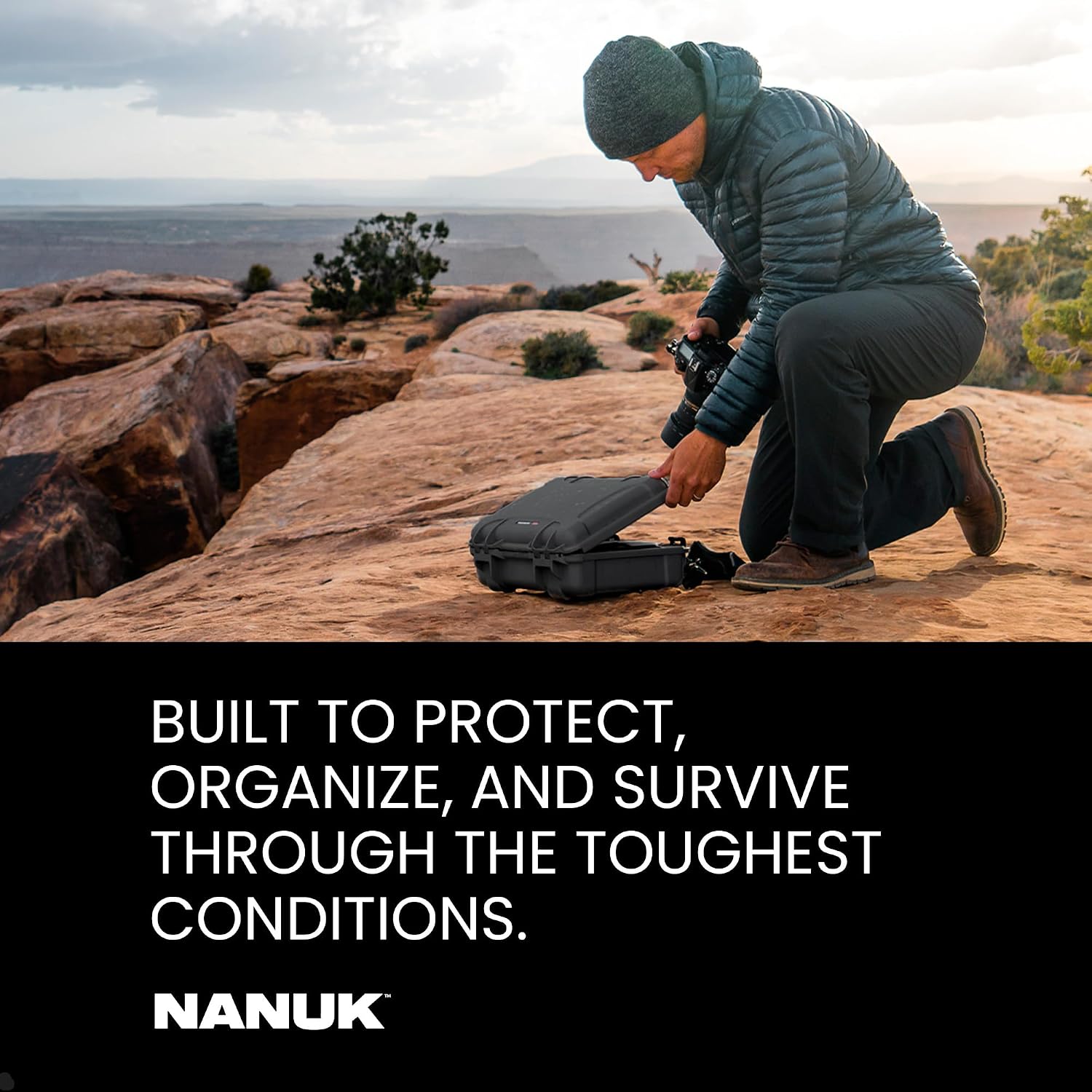 NANUK 915 Pro Photo Kit – Compact Waterproof Travel Camera Hard Case with Padded Dividers, 13.8' x 9.3' x 6.2' – Dustproof and Impact Resistant, Airline Carry-On Approved – Black