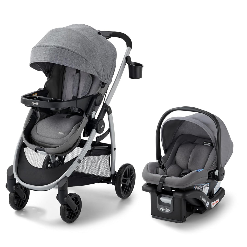Graco® Modes Pramette Travel System, Includes Baby Stroller with True Pram Mode, Reversible Seat, One Hand Fold, Extra Storage, Child Tray and SnugRide 35 Infant Car Seat, Ontario