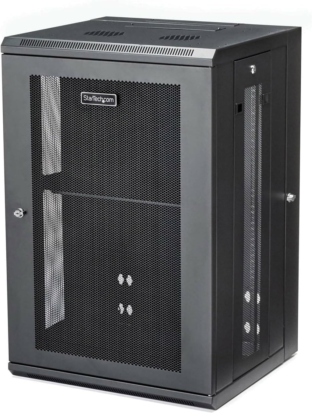 StarTech 4-Post 18U Wall Mount Network Cabinet w/ 1U Shelf, 19' Wall-Mounted Server Rack Kit for IT / Data Computer Equipment, Ships Fully Assembled