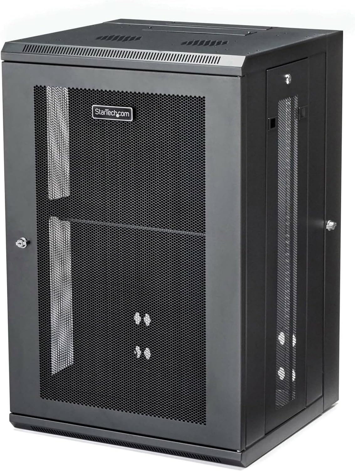 StarTech 4-Post 18U Wall Mount Network Cabinet w/ 1U Shelf, 19' Wall-Mounted Server Rack Kit for IT / Data Computer Equipment, Ships Fully Assembled