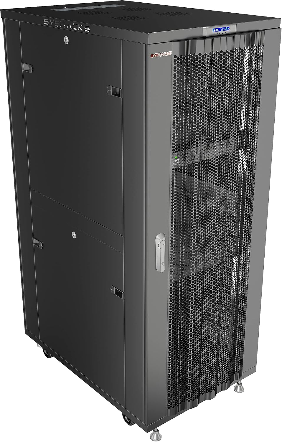 Sysracks 37U Server Rack Cabinet, 39' Deep 19' Floor Standing Enclosed Network Rack for Home Lab, NAS, UPS & AV Gear, Vented Doors, 4 Fans, PDU, Shelf, 1600 lb Capacity