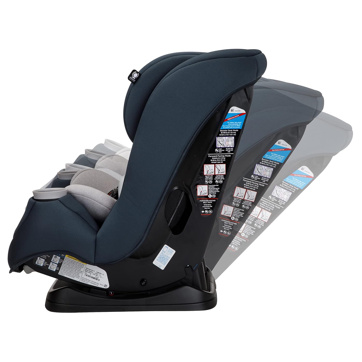 Maxi-Cosi Pria Max All-in-One Convertible Car Seat, Rear Facing Car Seat (4-40 lbs), Forward Facing Car Seat (22-65 lbs), High Back Booster Seat (40-100 lbs), Pure COSI, Essential Graphite