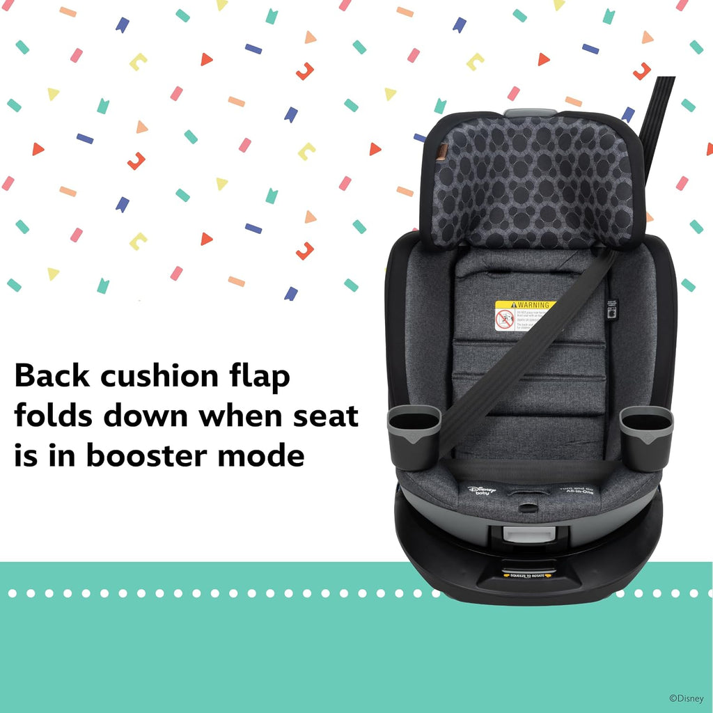Disney Baby Turn and Go 360 Rotating All-in-One Convertible Car Seat, Vintage Mickey Mouse