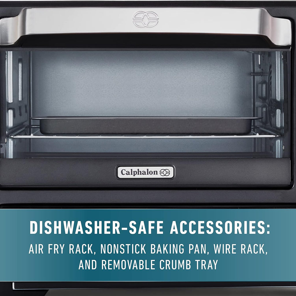 Calphalon Performance 12-in-1 Air Fry Toaster Oven with Dual Zone 12' Pizza Drawer Oven combo,Digital Precision Controls, Dark Stainless
