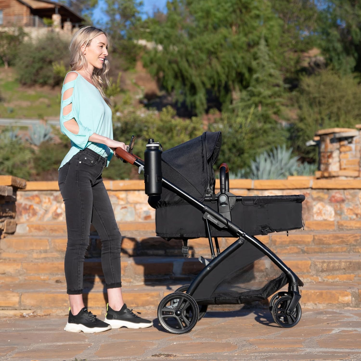 Baby Trend Passport Switch 6-in-1 Modular Travel System with EZ-Lift Plus Infant Car Seat, Midnight Cocoa
