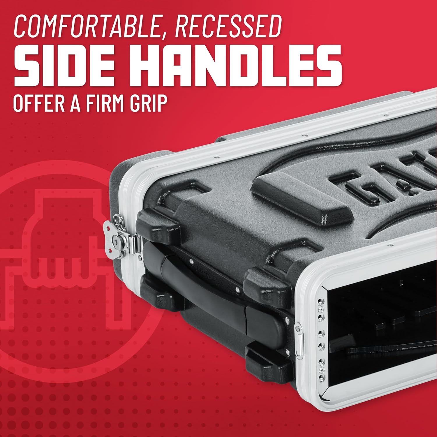 Gator Cases Lightweight Molded 2U Rack Case with Heavy Duty Latches; Shallow 14.25' depth (GR-2S)