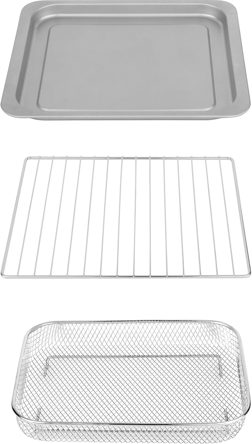 GE Mechanical Air Fryer Toaster Oven + Accessory Set | Convection Toaster with 7 Cook Modes | Large Capacity Oven - Fits 12' Pizza | Countertop Kitchen Essentials | Stainless Steel