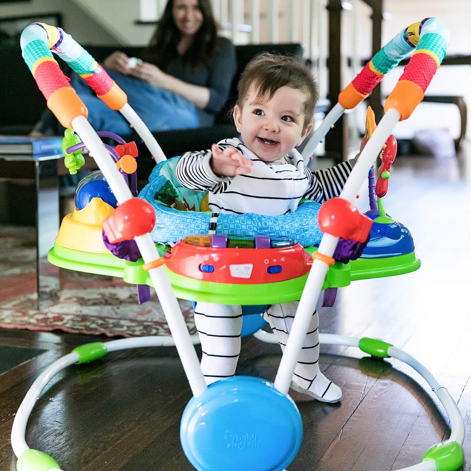 Baby Einstein Neighborhood Friends Activity Jumper with Lights and Music, 6 Months+, Max Weight 25lbs., Unisex