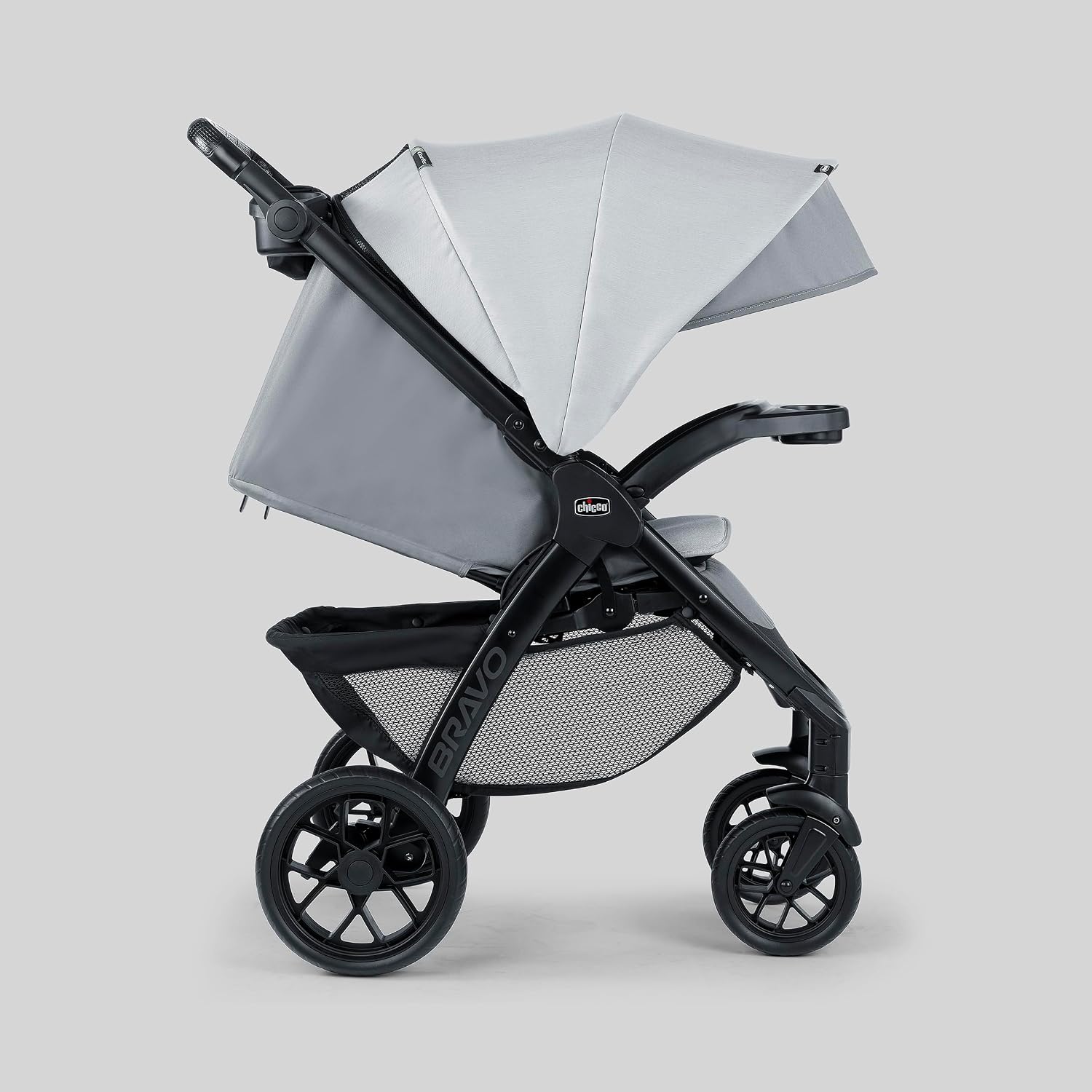 Chicco Bravo LE ClearTex 3-in-1 Trio Travel System, Bravo LE Quick-Fold Stroller with KeyFit Max ClearTex Infant Car Seat and Base, Atlas/Grey