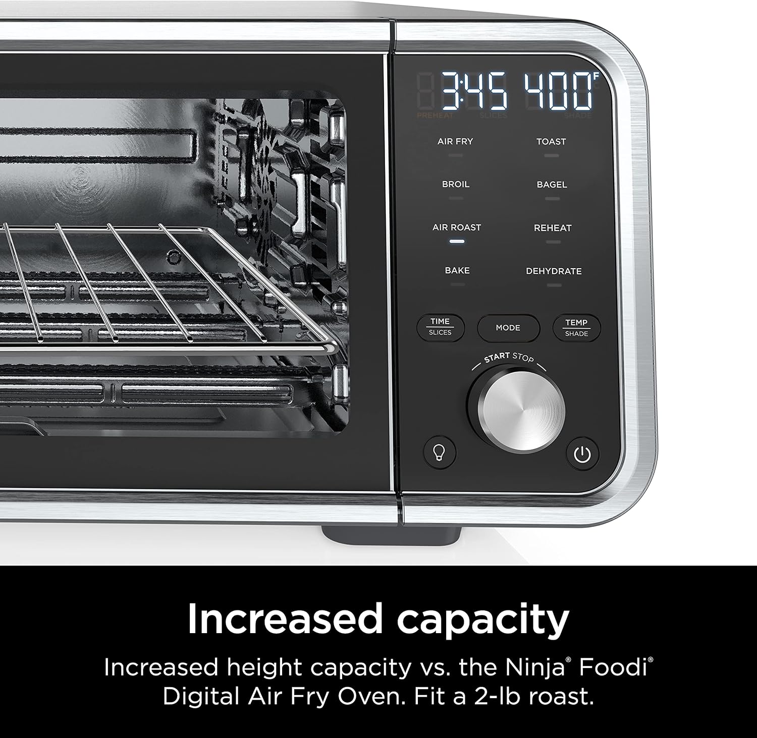 Ninja SP201 Digital Air Fry Pro Countertop 8-in-1 Oven with Extended Height, XL Capacity, Flip Up & Away Capability for Storage Space, with Air Fry Basket, Wire Rack & Crumb Tray, Silver