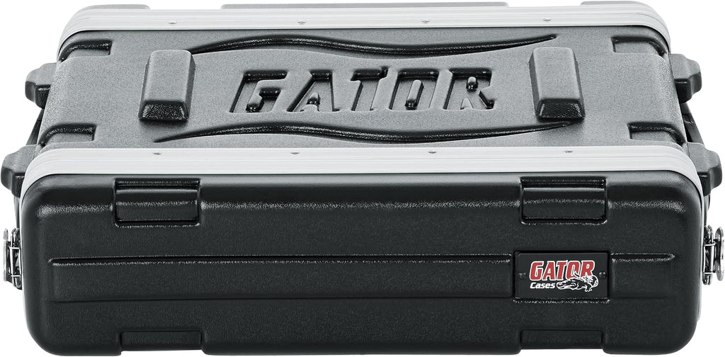 Gator Cases Lightweight Molded 2U Rack Case with Heavy Duty Latches; Shallow 14.25' depth (GR-2S)
