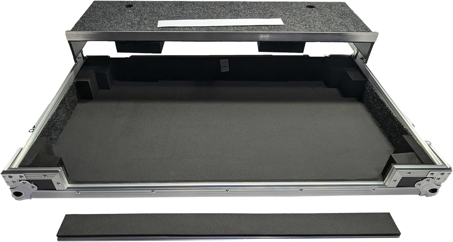 Harmony Audio Cases HCDJOPUSQUADWLT DJ Flight Case Compatible with Pioneer OPUS-QUAD Includes Laptop Shelf, Wheels and Velcro Sticker Strip to Secure Laptop - Black
