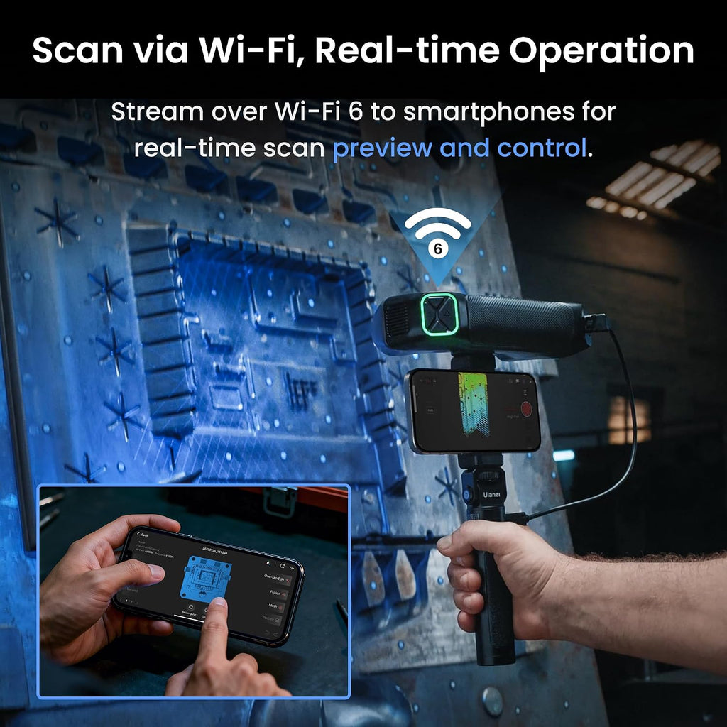 Revopoint MetroY Pro 3D Scanner for 3D Printing, Up to 0.01mm Precision, 34+15+1 Industrial Blue Laser Handheld Scanner, 62-Line Full-Field, Real-time Preview, Bulit-in Wi-Fi 6, Full-Color 3D Scan
