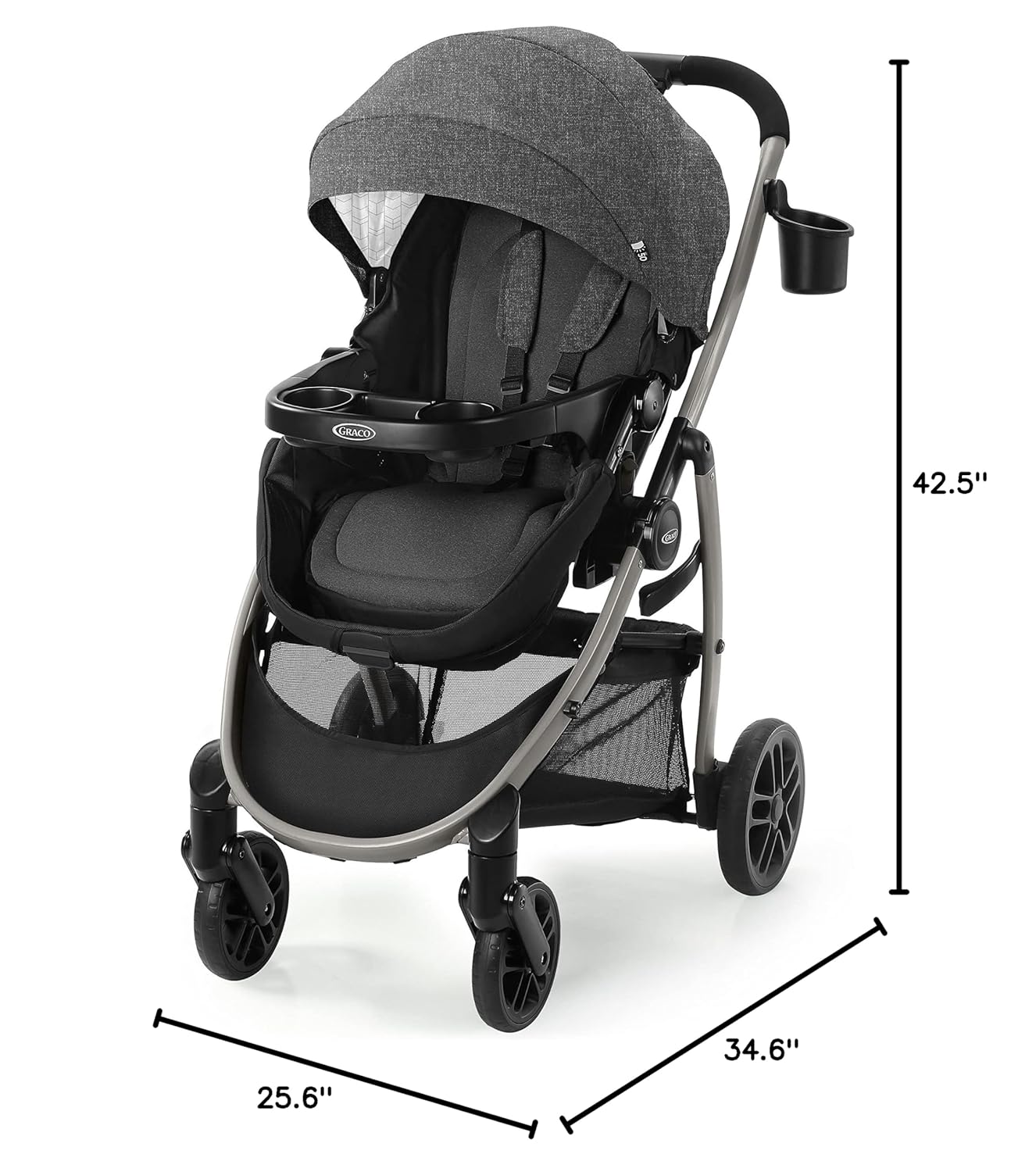 Graco® Redmond Modes Pramette Stroller 3-in-1 Convertible: Car Seat Carrier Infant Pramette to Toddler Stroller with Reversible Seat and One-hand Fold