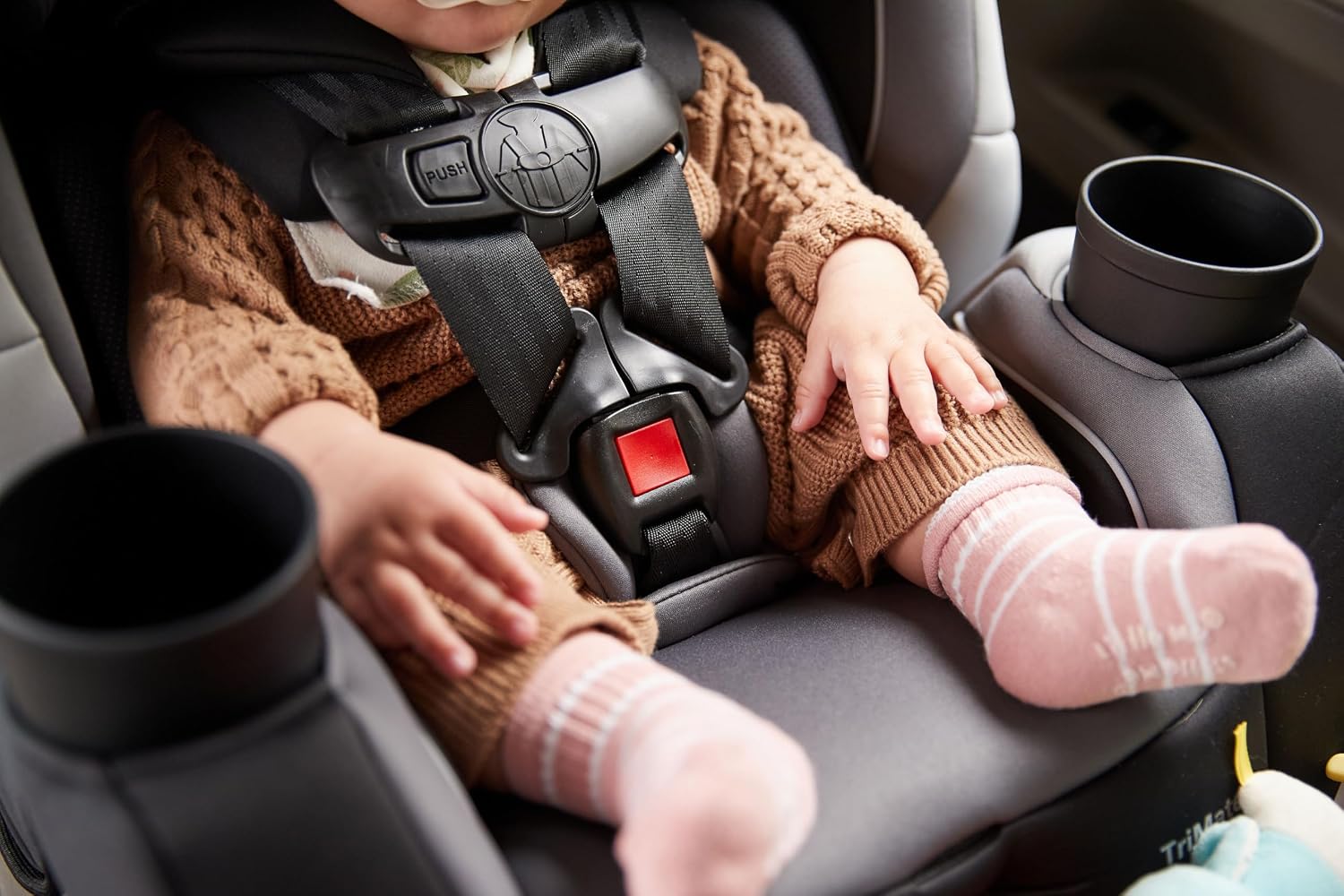 Safety 1st TriMate 3-in-1 Convertible Car Seat, Slim Fit, Infant to Big Kid Car Seat, Easy-Install Harness, Machine-Washable Cover, Dishwasher-Safe Cup Holders, 5-100 lbs, Sharkskin