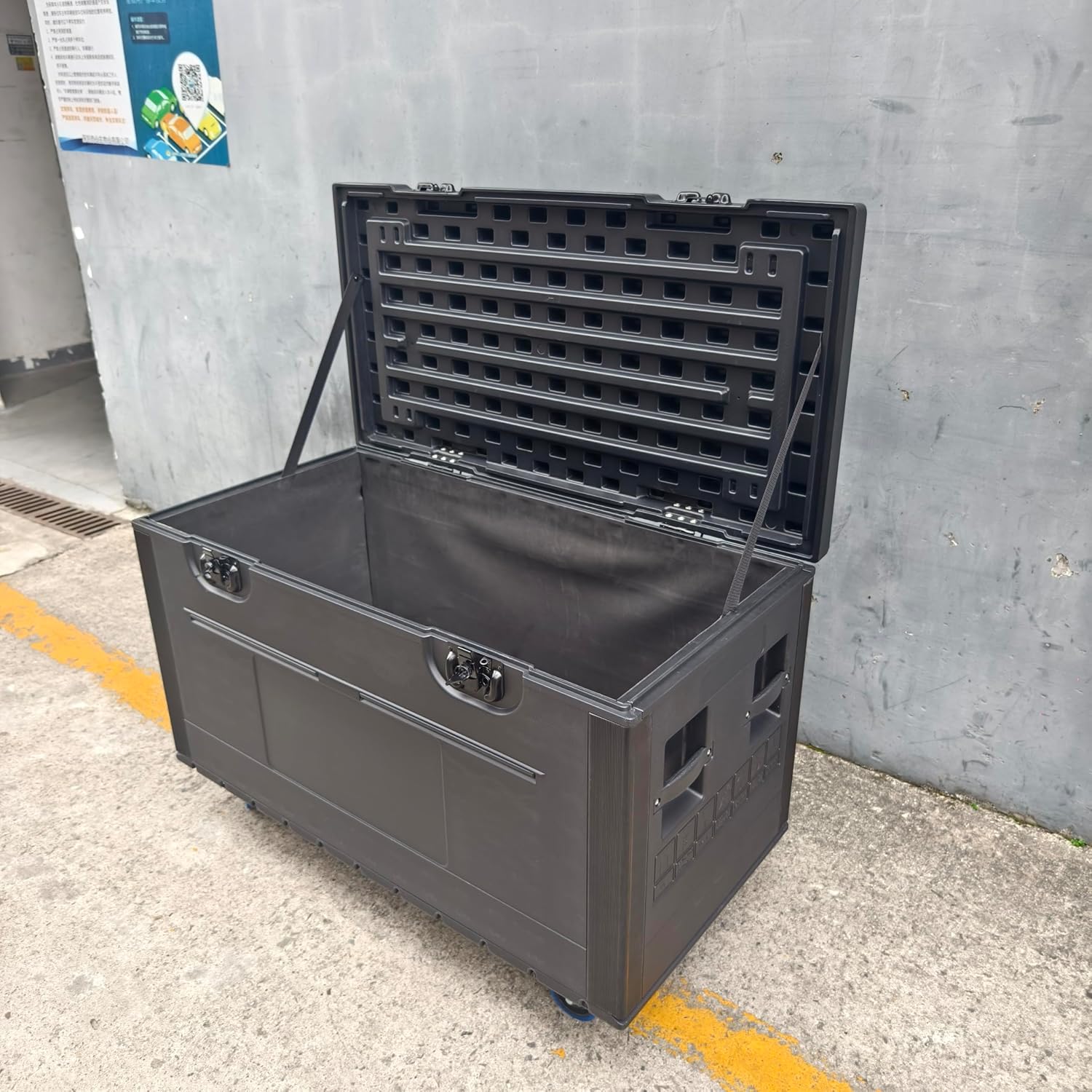 Cable Trunk Road Case Professional Stackable ATA Rolling Storage Road Cases with Wheels Lockable Casters Waterproof Touring Utility Tours for Pro Audio & DJ Equipment (44x22x24 Inches)