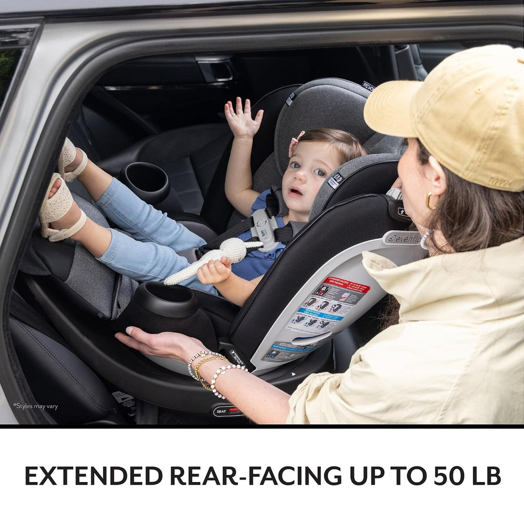 Evenflo Gold Revolve360 Extend All-in-One Rotational Car Seat with SensorSafe (Onyx Black)