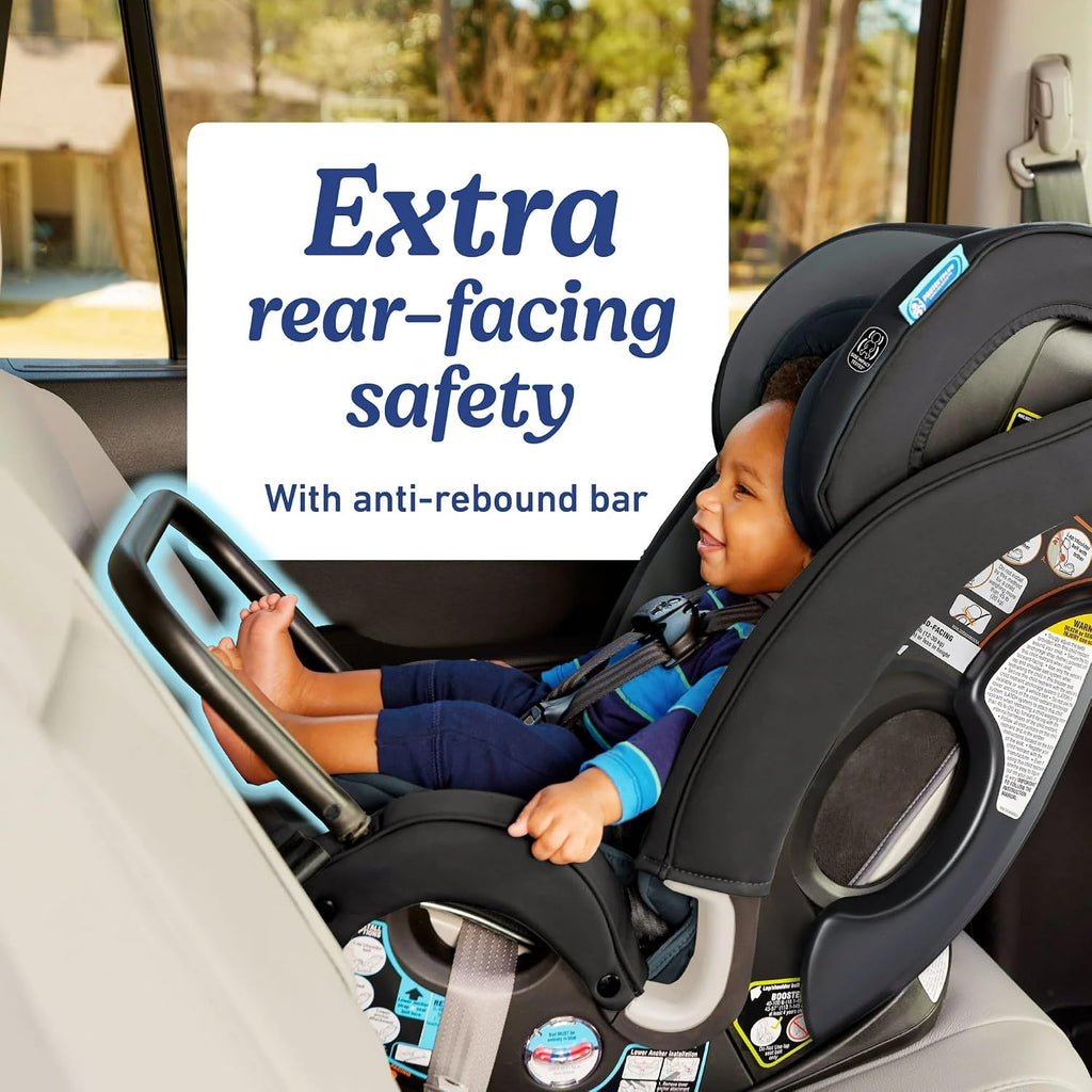Graco True3Fit LX 3-in-1 Slimfit Car Seat, Rear Facing, Forward Facing to Highback Booster Car Seat, ft. Anti-Rebound Bar - Gotham